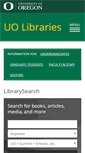 Mobile Screenshot of library.uoregon.edu